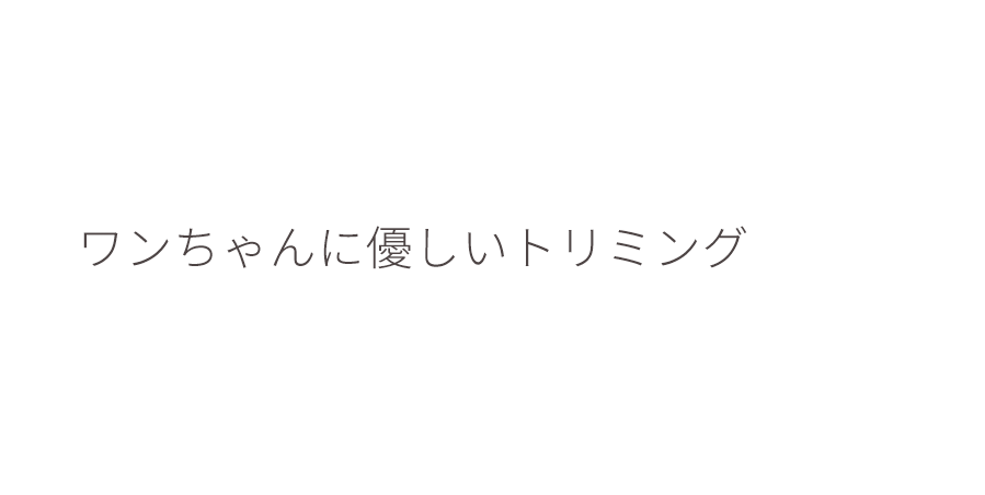 ワンちゃんに優しいトリミング